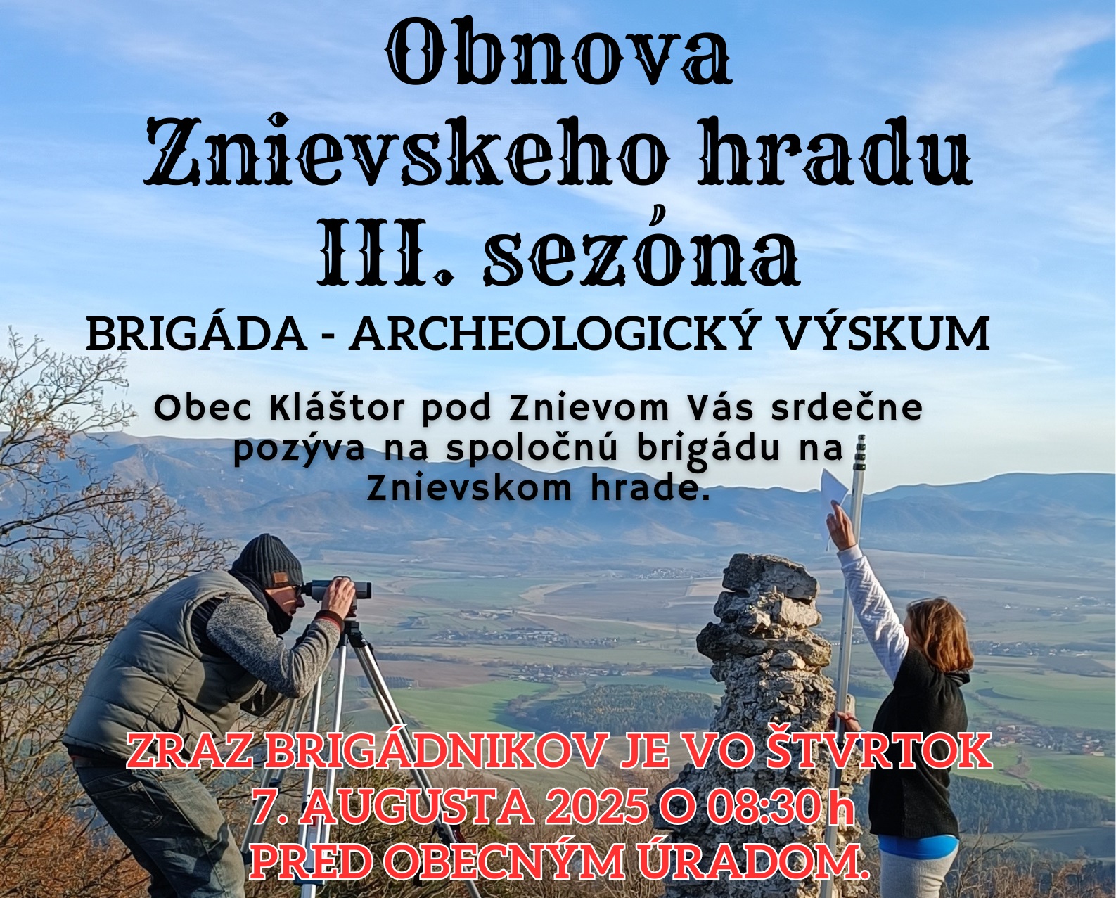 Pozvánka na brigádu - archeologický výskum